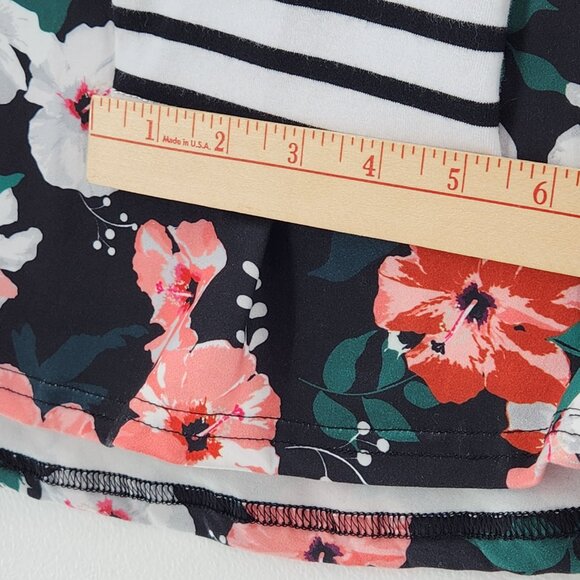 Floral Raglan Baseball Tee Striped Long Sleeve Black Pink Women’s Size L So Soft - Picture 13 of 13